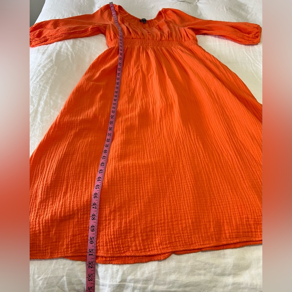 Elegant Orange Midi Dress - Picture 9 of 9